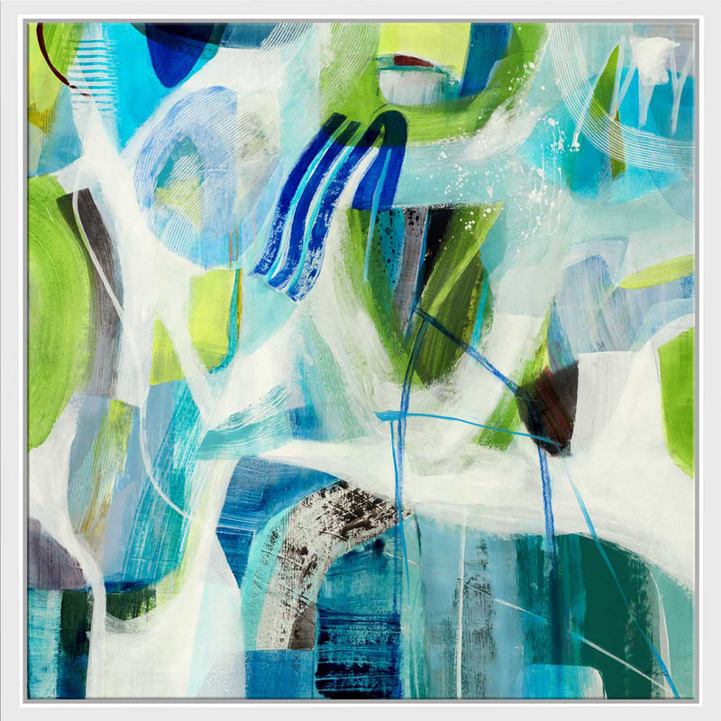 «Rhyming - Floater Frame», peinture sur toile, Cadre flottant blanc, H 21,5 po x l 21,5 po x P 2 po