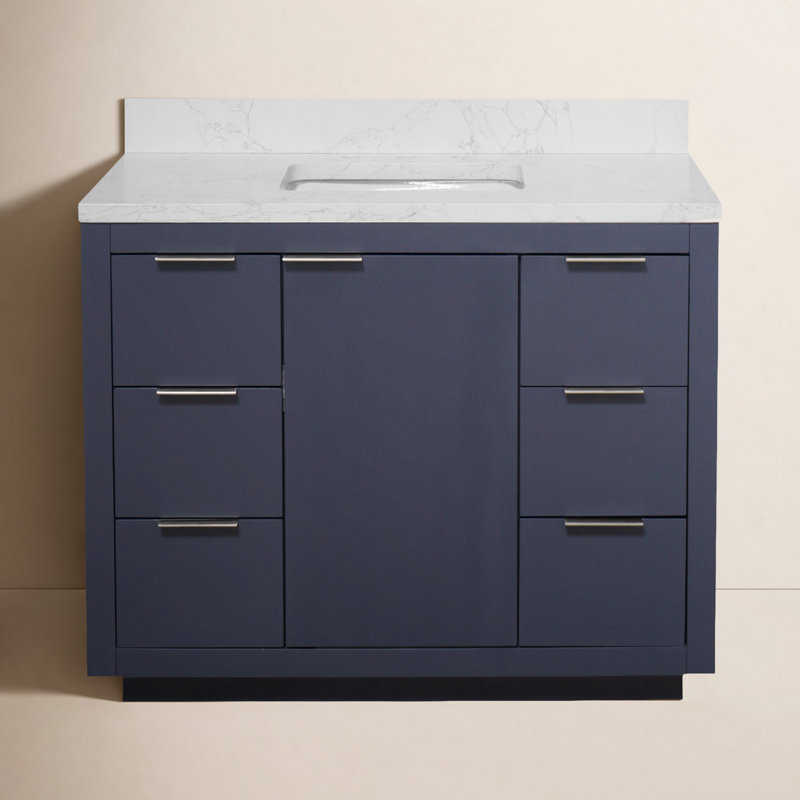 Ensemble de meuble-lavabo simple 42 po Anastazia, Gris marine