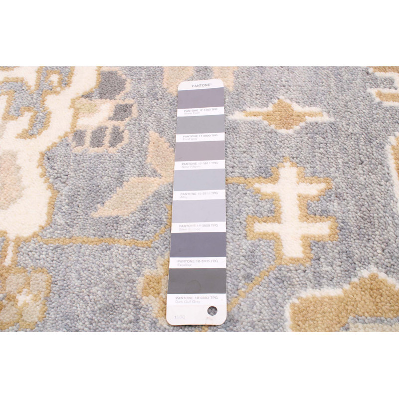 Tapis oriental brun / gris / crème en laine noué à la main 5 pi 11 po x 8 pi 11 po Oriental
