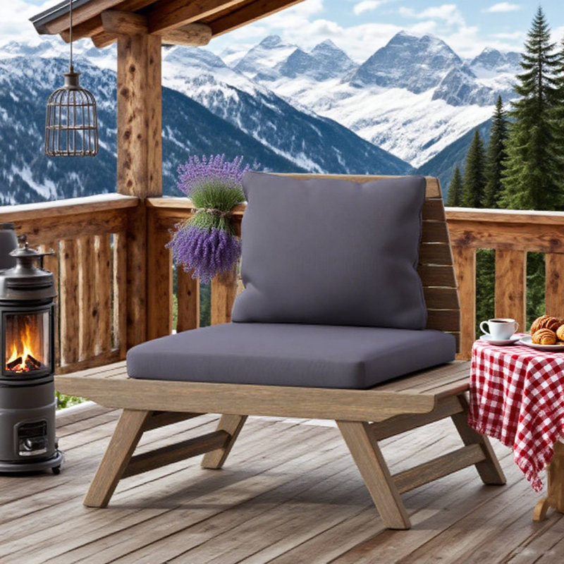 Club Chair Outdoor With Cushion - Comfortable Garden Lounge Seat, Beige
