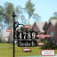Double-Sided Reflective Boardwalk Address Sign with Name Rider on 62" Pole-88465556
