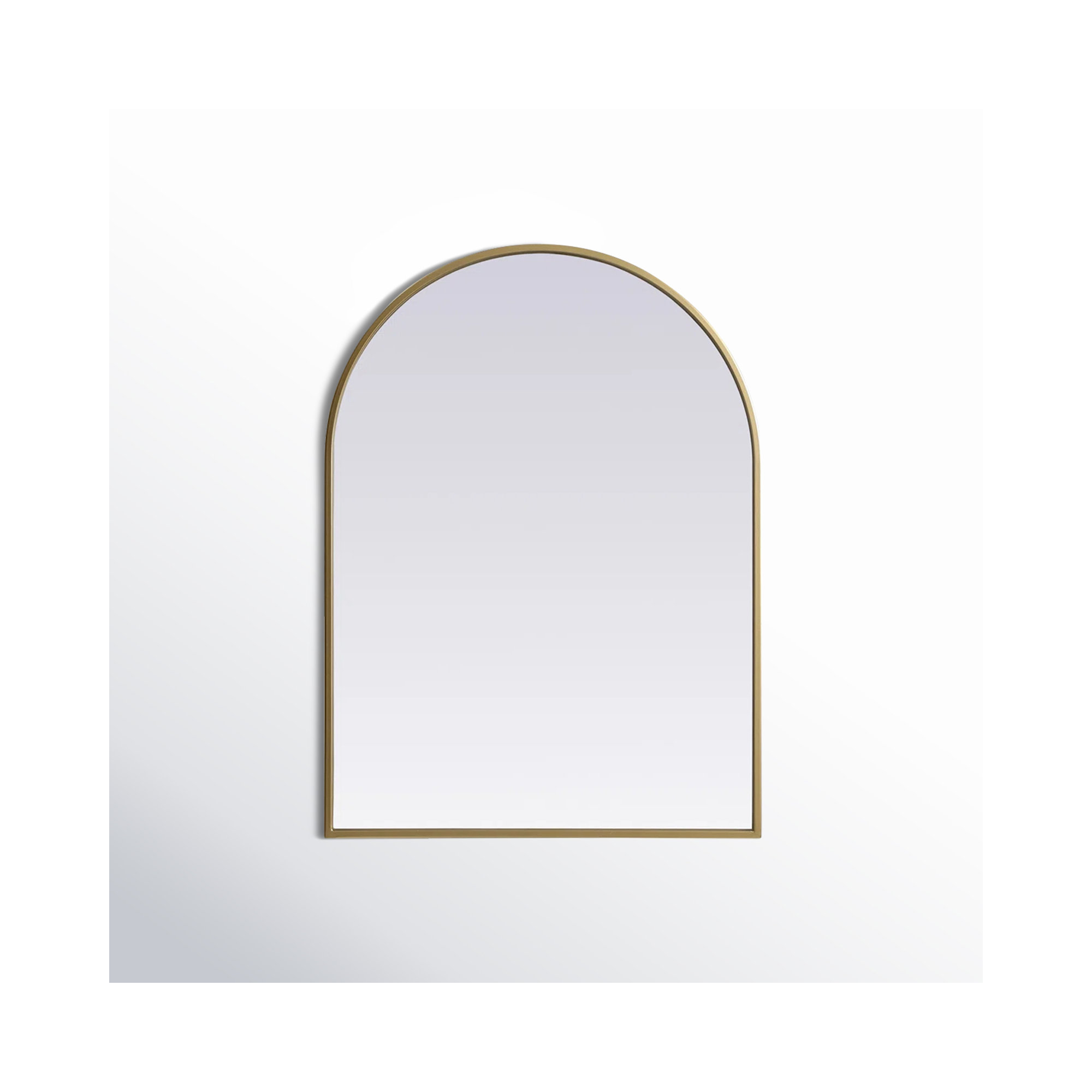 Sabine Metal Arch Wall Mirror, Brass, 30" x 22"
