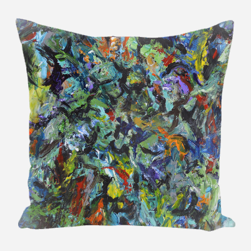Decorative Linen Throw Pillow Linen Square Pillow Cover & Insert, 17" x 17"