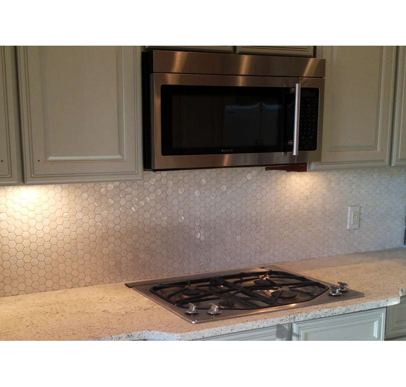 Arctic 1" x 1" Seashell Mosaic Tile Waterproof Matte 12" x 12" Sheet for Kitchen White 1 Sq Ft.