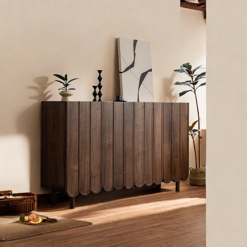 Black Walnut Minimalist Shoe Cabinet 36 Pair Shoe Storage Cabinet