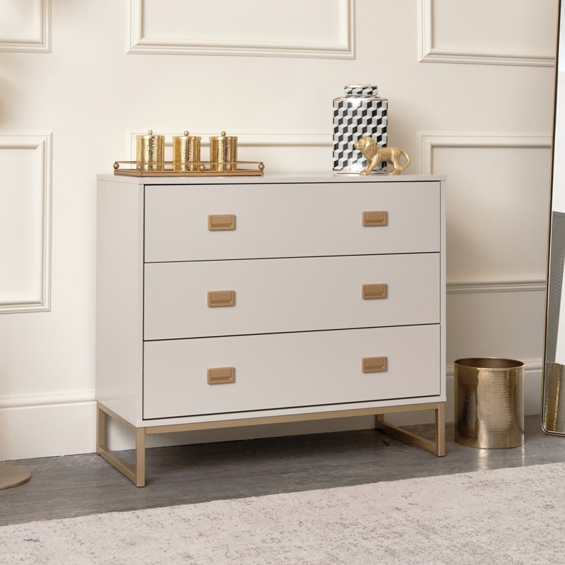 Airyona Iron 90.5cm W 3 - Drawer Chest of Drawers