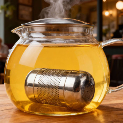 Paquet de 2 crépines à infusion de thé pour thé en vrac, filtre diffuseur à thé en acier inoxydable 304 avec gouttières, infuseur à thé à feuilles mobiles