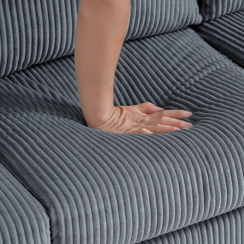 Canapé 67,32 po avec repose-pieds 1 pièce, Gris