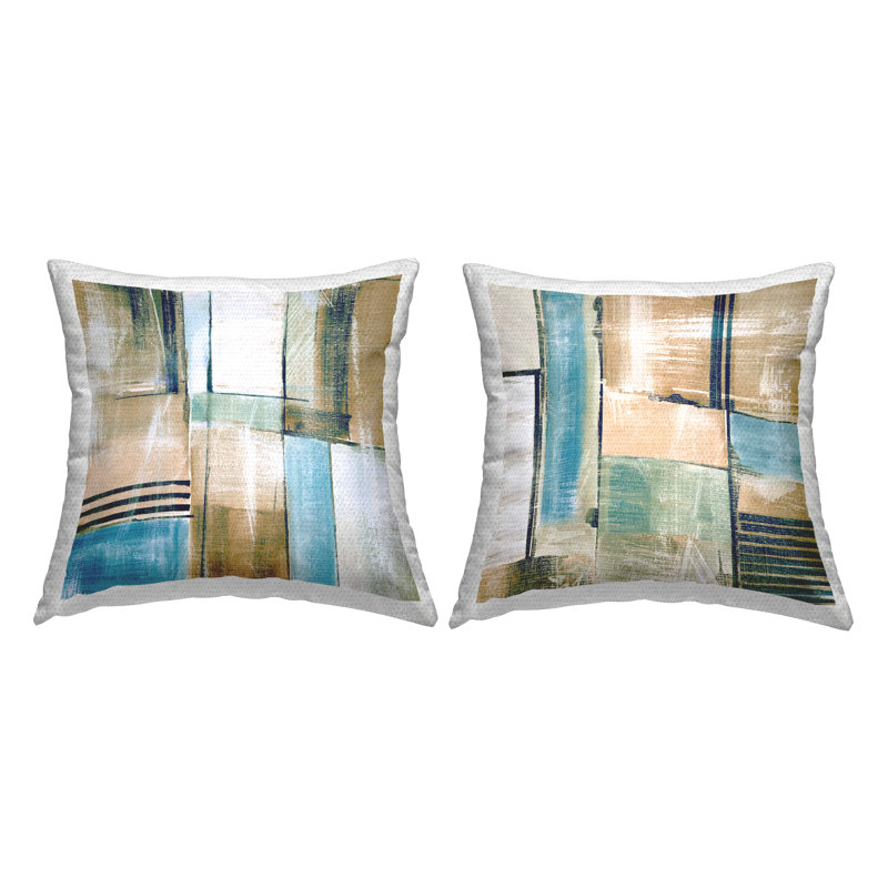 Ensemble de 2 coussins d'extérieur à motif géométrique moderne par Susan Jill