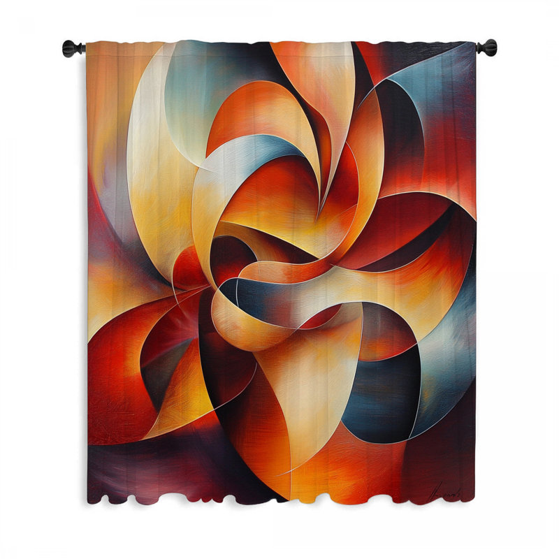 Rideaux abstraits, voilages et voilages abstraits - 1 panneau, L 50 po x L 96 po