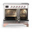 Cuisinière à induction 40 pouces avec 6 éléments à induction en blanc Majestic III Series (garniture cuivre)-124828844-124828852