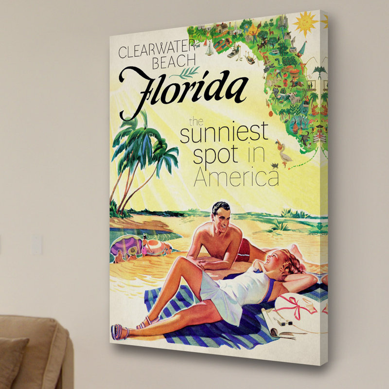 «Travel Poster Florida», reproduction sur toile tendue, H 18 po x l 12 po