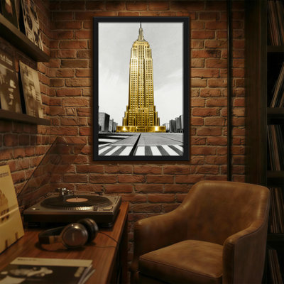 Scenic & Cityscapes Golden Empire State Building Art Print