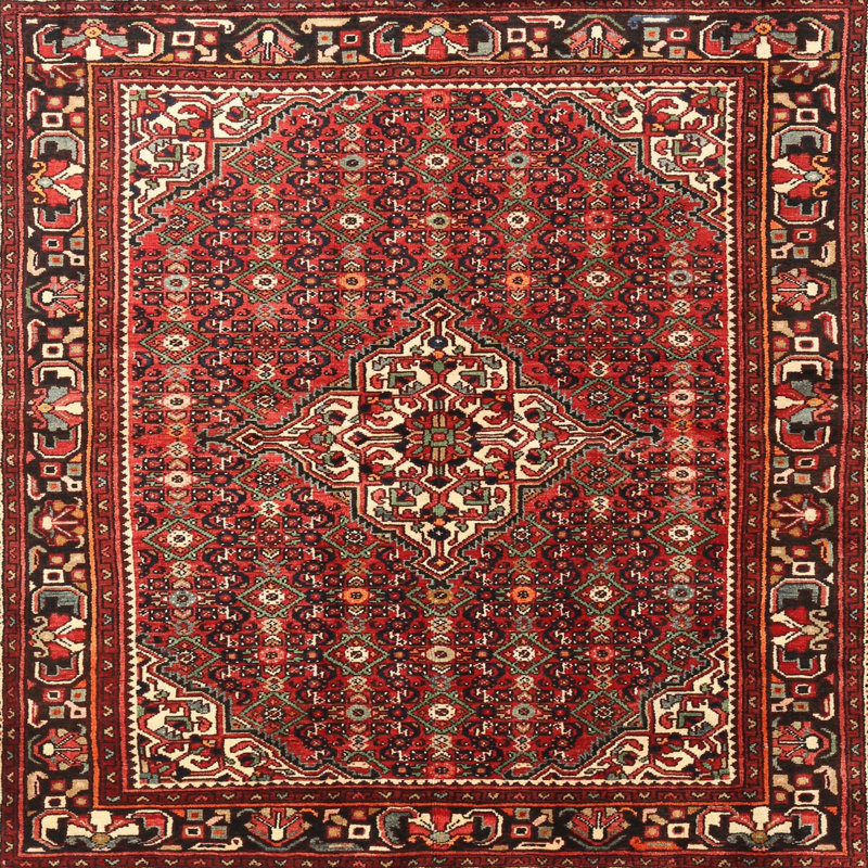 Tapis rouge à motif sud-ouest, Carré 3 pi
