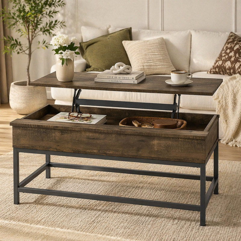 Table basse à plateau relevable