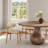 7-pieces Farmhouse Round Dining Set - Solid Wood Dining Table Zen-style With 6 Upholstered Chairs -1973548554-1973977314