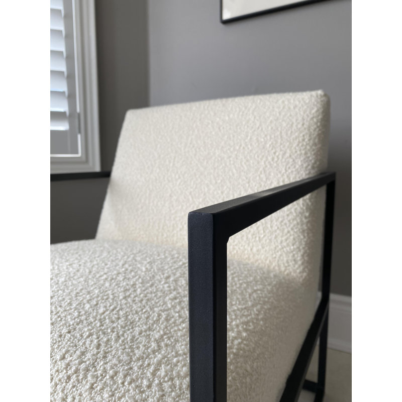 Chaise avec accoudoirs moderne Marilyn, Blanc
