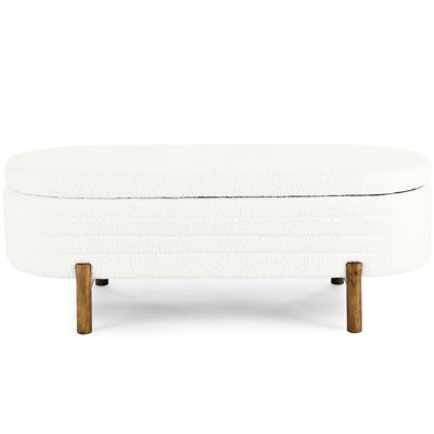 Modern Oval Upholstered Storage Bench