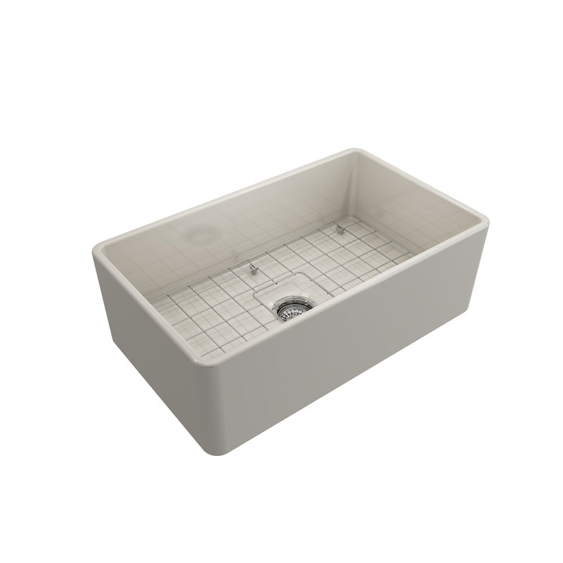 30'' L Fireclay Kitchen Sink, Biscuit