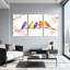 Oiseaux colorés sur une branche de cerisier en fleurs, ensemble de 3 impressions sur toile-1737905601