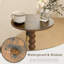 Table d'appoint ronde en bois, table d'appoint Mid-Century avec base piédestal-1321932931
