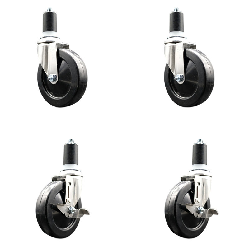 Roulettes pivotantes, H 5 po x l 5 po