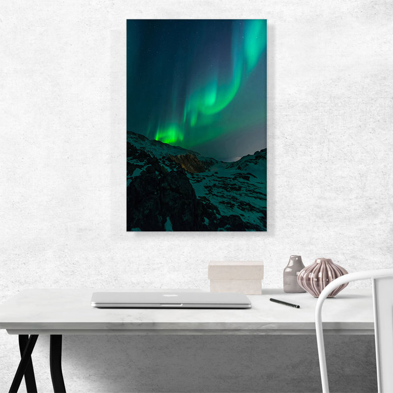 Northern Aurora Lights Home Decor - reproduction de photo sur toile tendue, H 26 po x l 18 po x 1,5 po