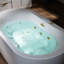 59" L x 31-1/2" W Whirlpool & Air Bubble Heated Freestanding Soaking Double Eened Bathtub with LED Control Panel, Chromatherapy-98728268-113861191
