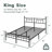  Stylish Platform Bed with Headboard & Footboard, Space-Saving No Box Spring Design, Sturdy Metal Frame, Available in Multiple Sizes-1468347986