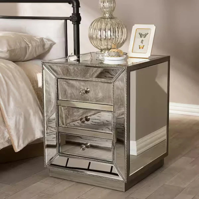 Table de chevet en verre