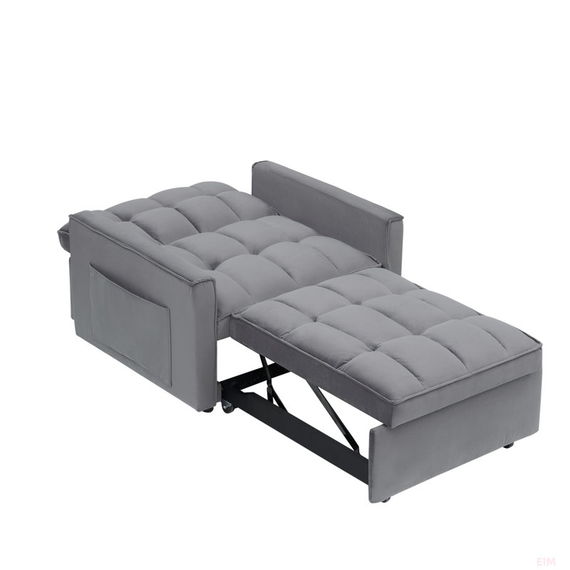 Sofa Bed Chair 3 In 1 Convertible, Recliner, Single Recliner, Suitable For Small Spaces With Adjustable Back Black, Sofa Bed