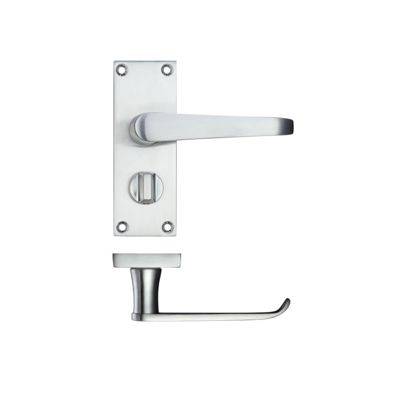 Markieff Bathroom Door Handle, Satin Chrome