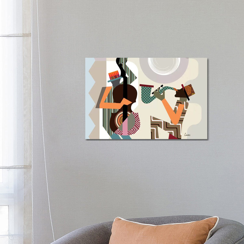 «Jazz Quintet» par Lanre Adefioye, impression sur toile tendue, H 18 po x l 26 po x P 1,5 po