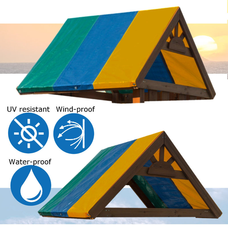 Canopy Tarp Roof for Swing Sets, 52" x 90", Multicolor