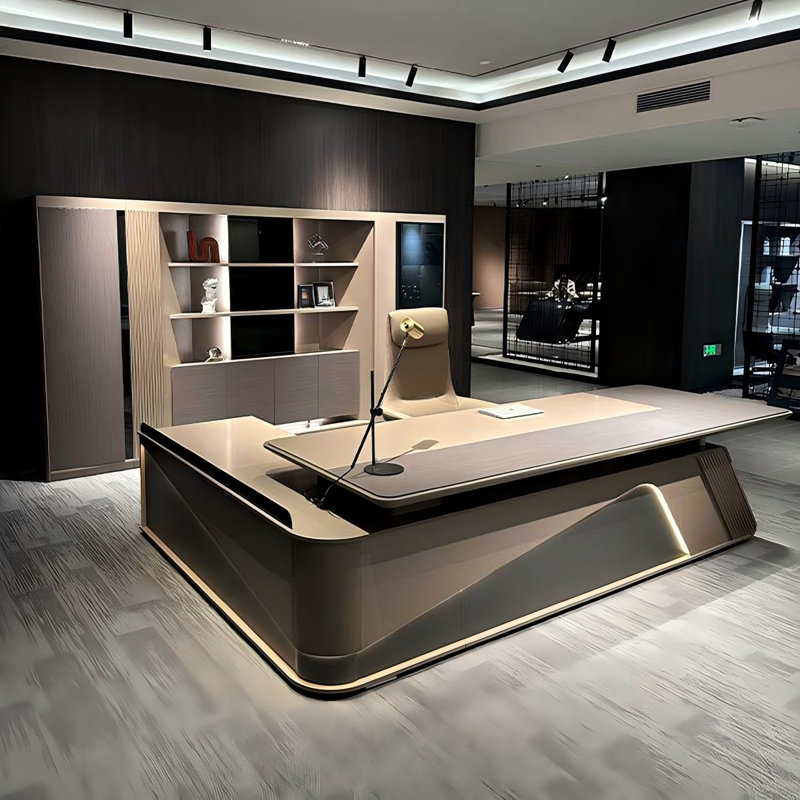 Bureau de direction 118,11 "de luxe moderne de qualité supérieure avec cabinet d'appoint