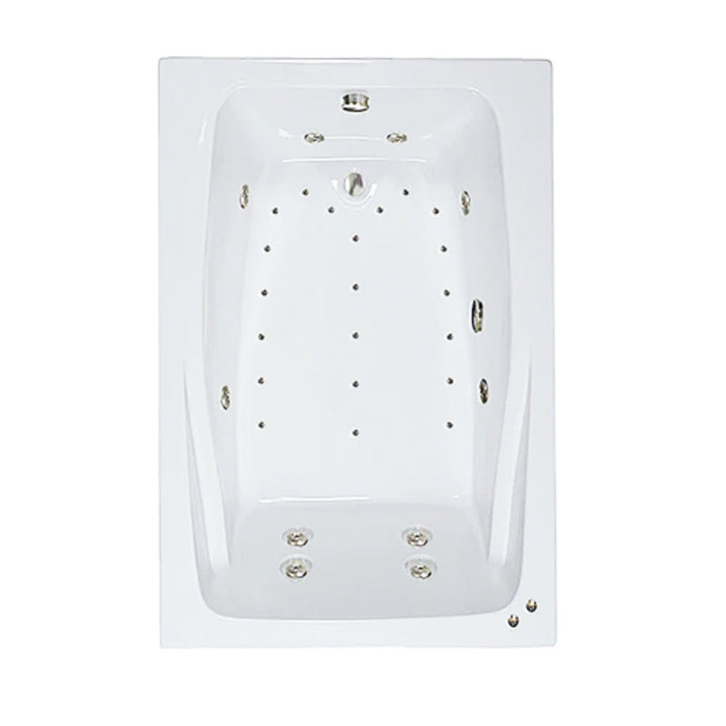 Baignoire encastrée en acrylique avec drain réversible blanc L 60 po x l 48 po