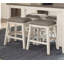 Ensemble repas 5 pièces à hauteur de comptoir avec table multifonctionnelle et 4 tabourets, revêtement en chenille et garniture cloutée-1790094543-1790094542-1790094541
