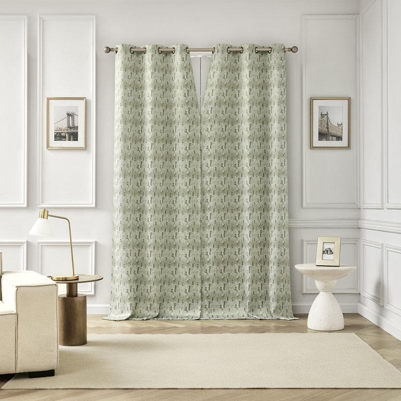 Panneau de rideau 100% occultant avec œillets Vernon, Olive Green, L 40 po x L 63 po