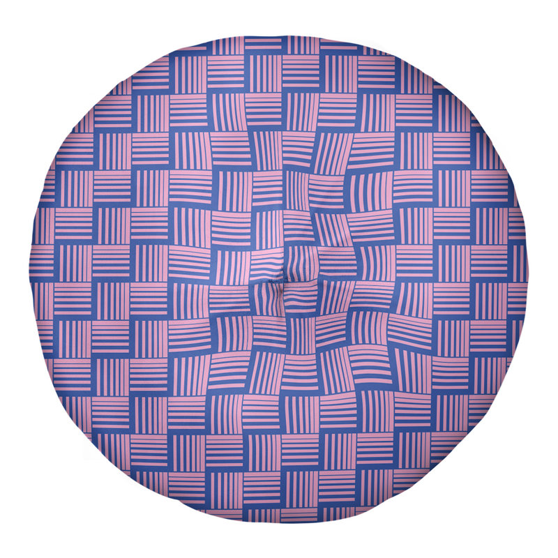 Coussin de sol classique à rayures Baskettressées, 26 po x 26 po, Bleu/rose