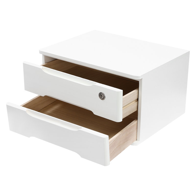Keedie Solid Wood Desk Organizer, White