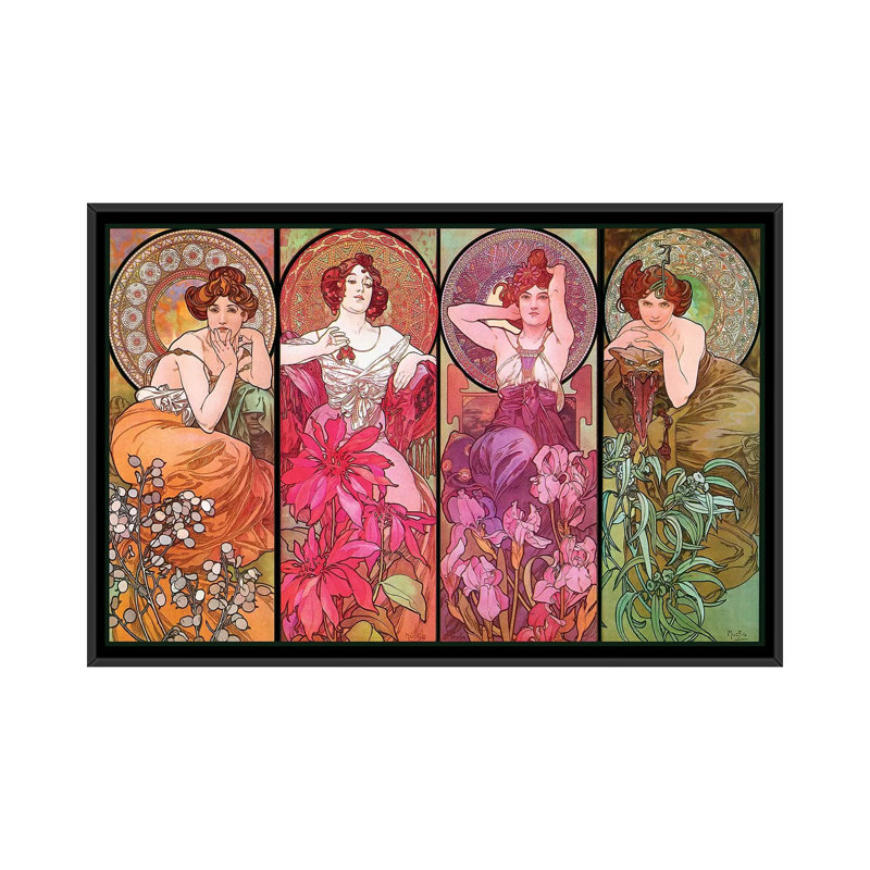 «The Precious Stones (Ruby, Emerald, Amethyst, Topaz), 1900», reproduction sur toile, H 18 po x l 26 po x P 1,5 po