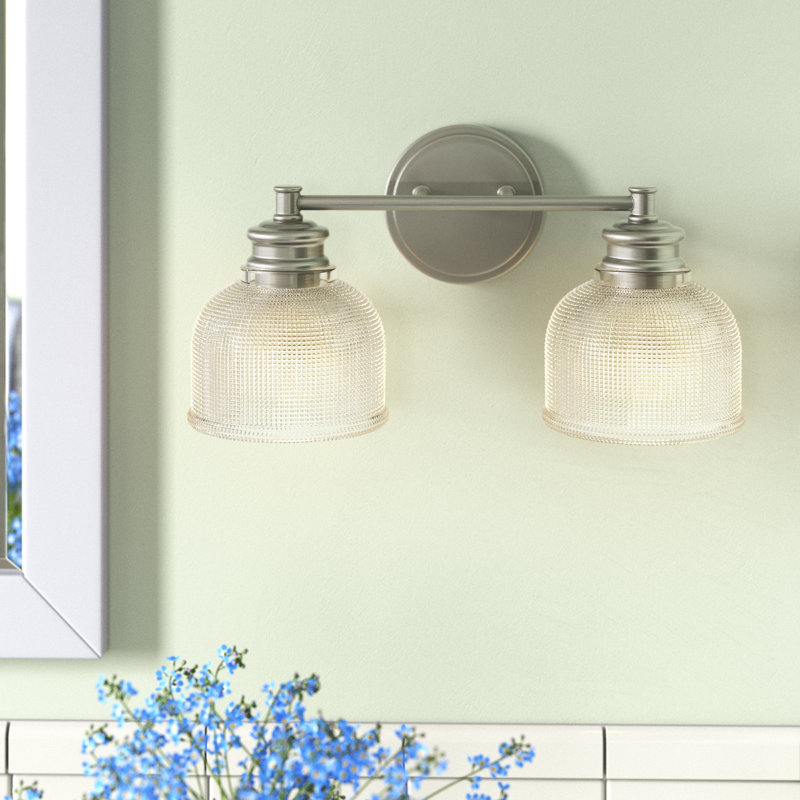 Luminaire pour meuble-lavabo de salle de bain 2 lumières Meridian en nickel brossé, Nickel brossé