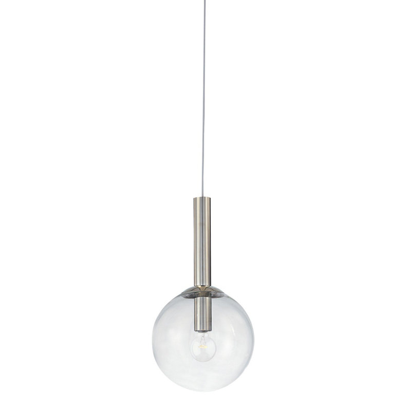 Mansbury 1 - Light Single Pendant, 22" H x 12" W x 12" D, Polished Nickel