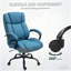 Fauteuil de direction confortable en tissu bleu avec accoudoirs rembourrés, conception ergonomique et roues pivotantes pour le bureau à domicile-1588746163