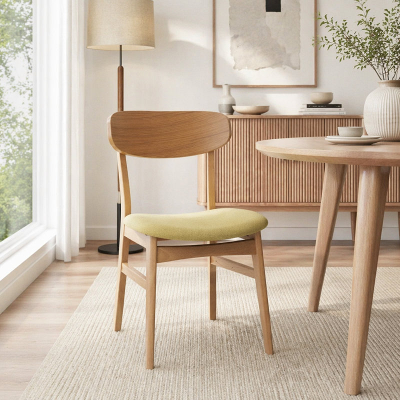 Ensemble de 2 chaises de salle à manger polyvalentes avec tissu résistant aux taches, Vert, Vert