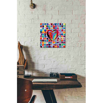 «Hearts of a différente couleur II» par Carolee Vitaletti, art mural sur toile