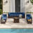12 Person Outdoor Rattan Modular Sectional Seating Group with Firepit Table-316330031-306401409