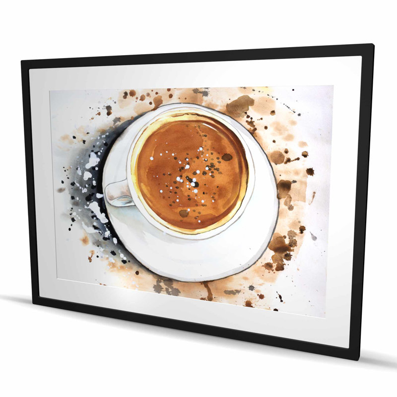 «Cappuccino Refreshing - Holiday Hygge», reproduction encadrée avec passe-partout