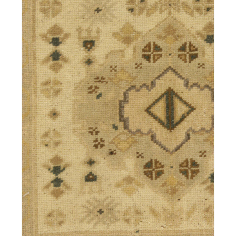 One-of-a-Kind 1'6 X 1'10 1950s Wool Area Rug Tan