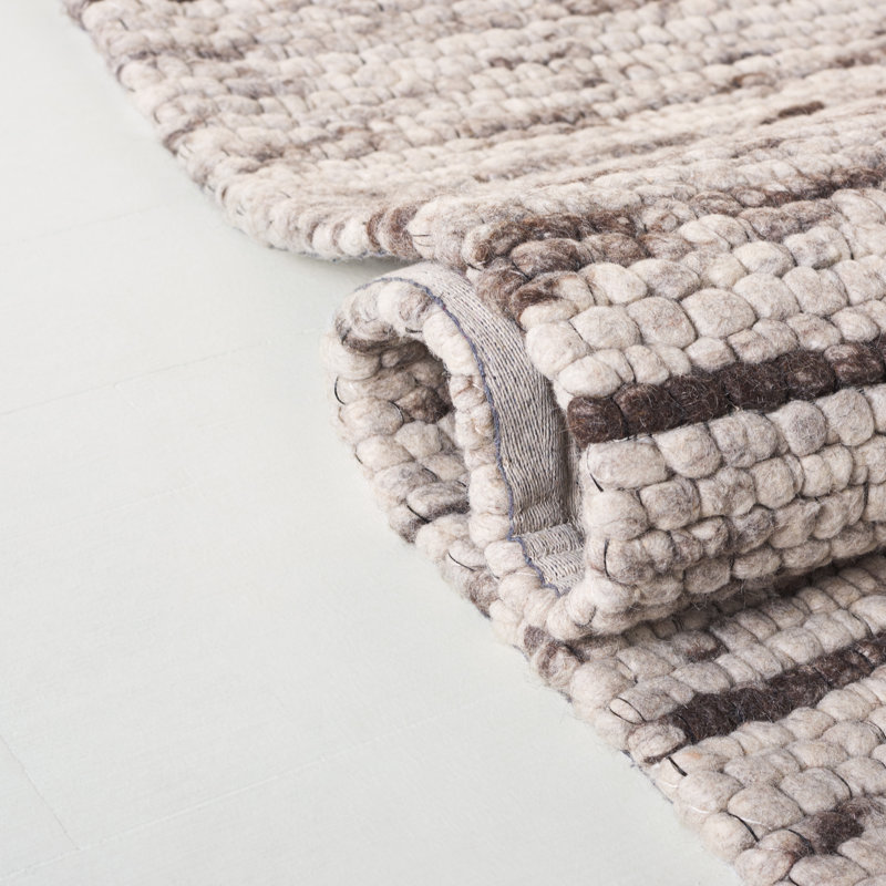 Tapis beige / gris en laine et coton tissé à la main Larl Lauren Ralph Lauren, Rectangle de 5 pi x 8 pi